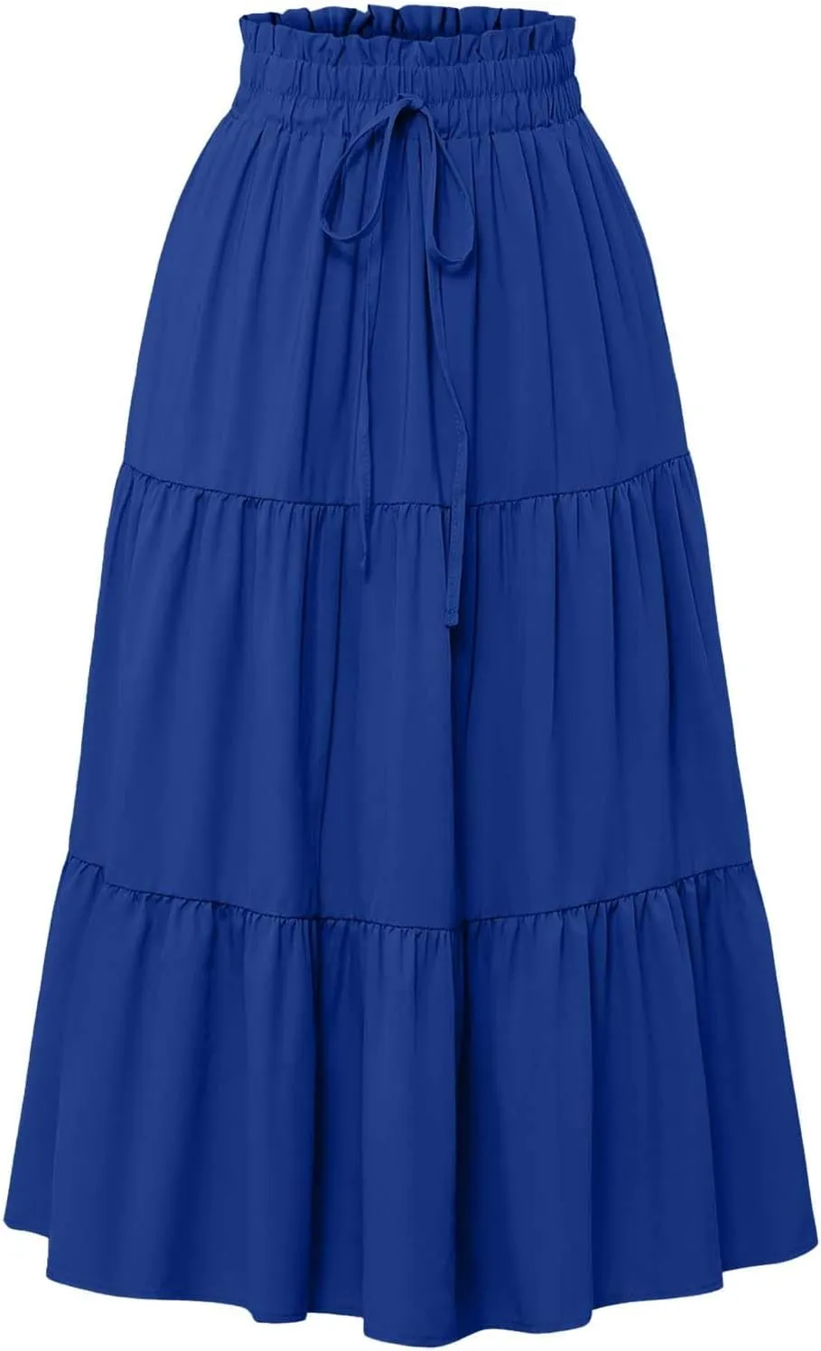 XOWRTE Floral Maxi Skirt for Women Summer Comfy Tiered Elastic High Waisted Skirts Vacation A Line Flowy Long