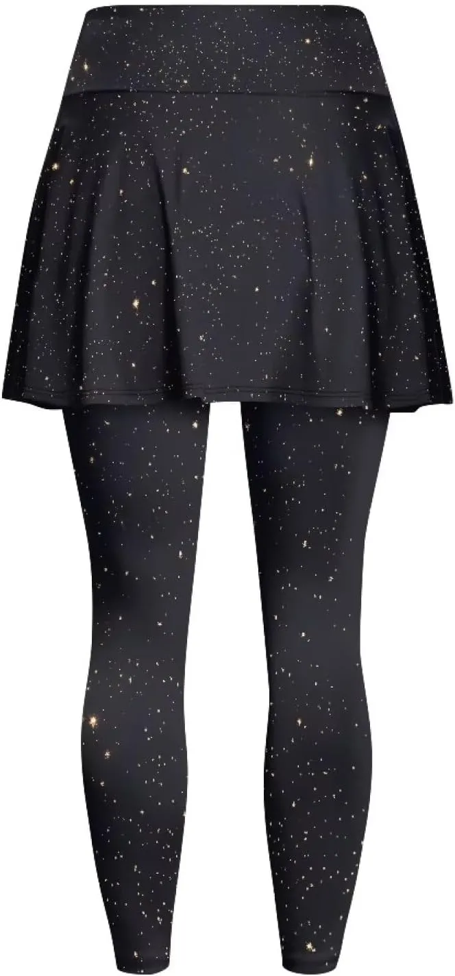 YEXIATODO Women Tennis Skirted Leggings with Pockets Yoga Leggings with Skirts Tennis Pickleball Clothing XS-3XL
