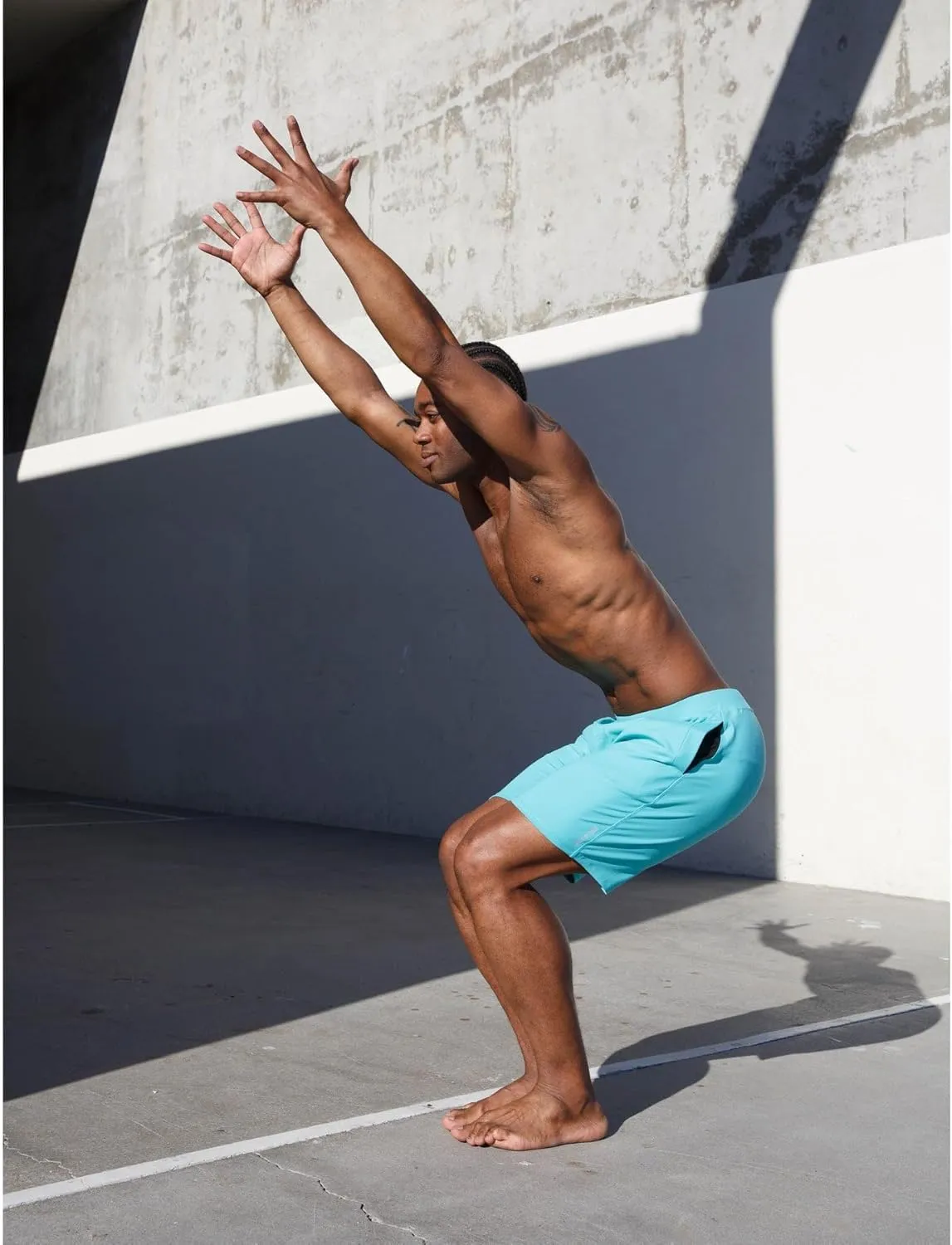 YOGA CROW Men's Swerve Yoga Training Shorts w/Non-Restrictive Inner Liner - 7" Inseam - Workout, Gym, Running, Training