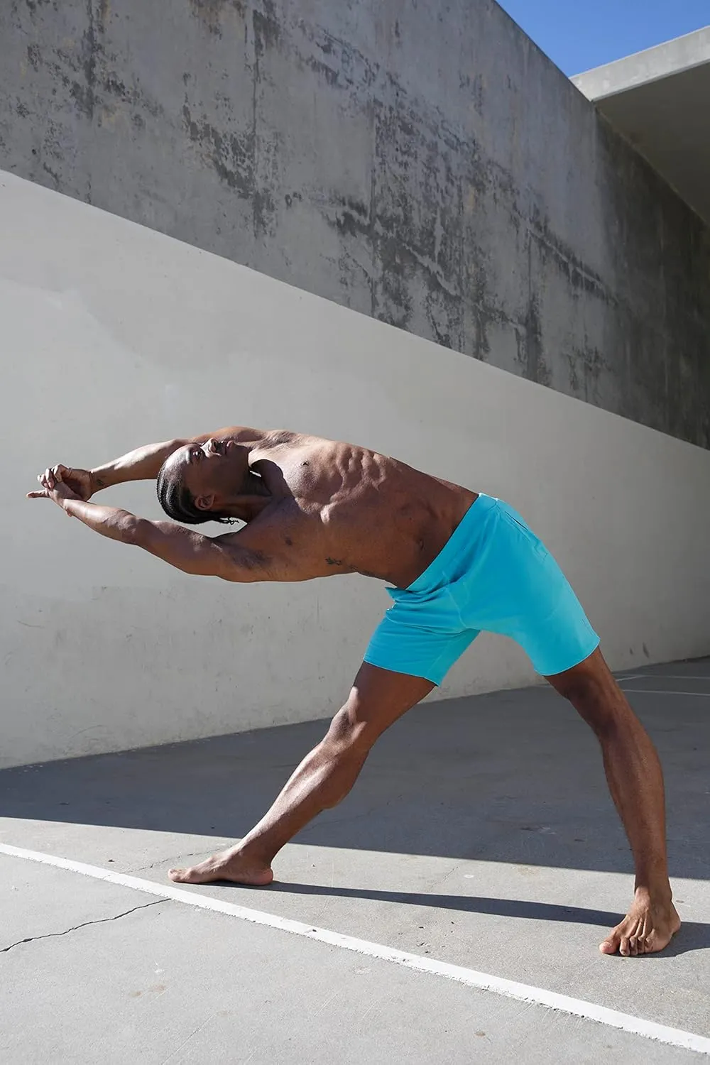 YOGA CROW Men's Swerve Yoga Training Shorts w/Non-Restrictive Inner Liner - 7" Inseam - Workout, Gym, Running, Training